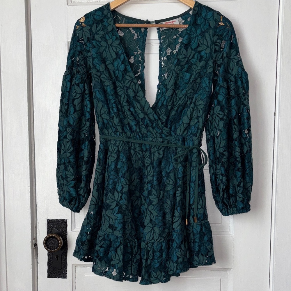 SHOWPO FAUX WRAP LACE MINI DRESS - Picture 2 of 10